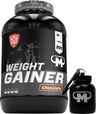 Produktbild von Mammut Nutrition - Weight Gainer 4500 g Dose - 50 Portionen + GRATIS Powderbank, Geschmack: Schoko