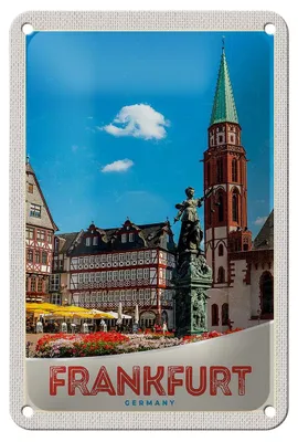 Produktbild von Blechschild Reise 12x18cm Frankfurt Deutschland Altstadt Urlaub Schild