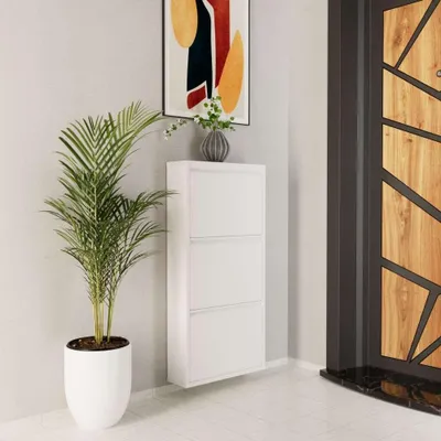 Immagine prodotto di Skye Decor, 3 pezzi in metallo - Bianco, scarpiera, bianco, 100% METALLO, 50 x 15 x 103 cm