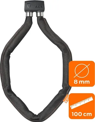 Immagine prodotto di AXA FOLDABLE 800 chiusura pieghevole 100cm x 8mm catena con lucchetto, grigio scuro