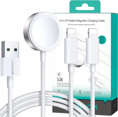 Image de Joyroom 3 In 1 Cable S-Iw007 Magnetic Charger Usb-A - Lightning 1.2M - White
