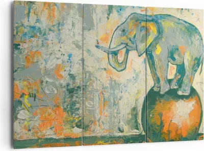 Produktbild von Bild auf Leinwand - Leinwandbild - Elefant Abstraktion - 165x110cm - Wand Bild - Wanddeko - Leinwanddruck - Bilder - Kunstdruck - Wanddekoration - Leinwand bilder - Wandkunst - CE165x110-3566