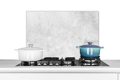 Produktbild von KitchenYeah®  Spritzschutz Küche - Küchenrückwand - Wandschutz für Herd und Spüle - Marmor - Textur - Grau - Marmoroptik 60x40 - Alu-Dibond (Alternative zum Spritzschutz aus Glas) - Hitzebeständig - H