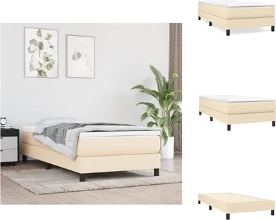 Produktbild von vidaXL Boxspringbett Creme 100x200 cm Stoff -  Betten & Bettgestelle