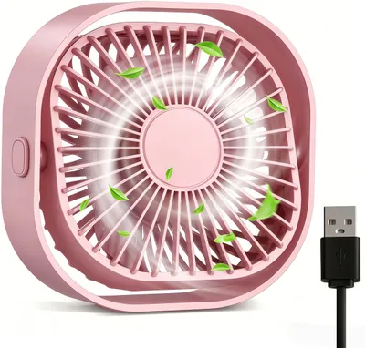 Produktbild von Mini USB Ventilator,Tragbarer Tischventilator mit 360° Drehbarer Kopf,3 Geschwindigkeitsstufen,Leiser 40db,Antirutschmatte