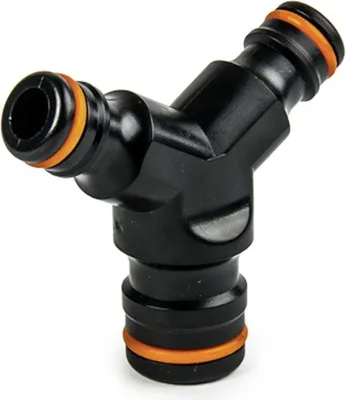 Image de Y Raccord de tuyau Black Line 3/4" POWER JET avec 2x 1/2" raccords