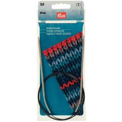 Produktbild von Prym 211234, Rundstricknadel, Grau, Aluminium, 800 mm, 3 mm, Polybag