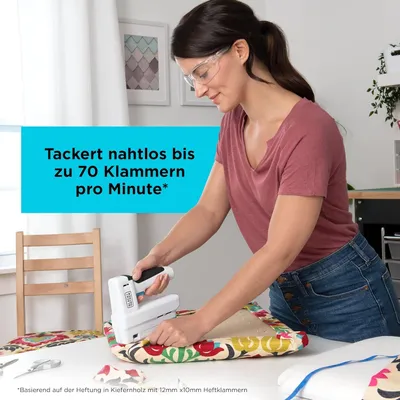 Produktbild von Black + Decker BCN115 Akku-Tacker 3.6V kabellos USB-C Kabel Klammer-Sichtfenster