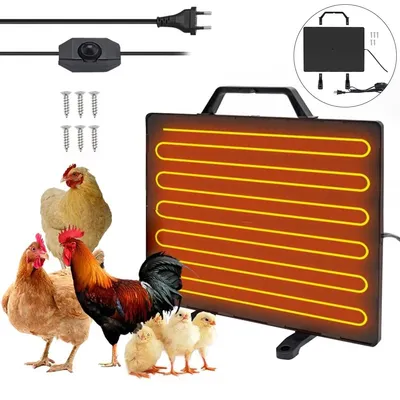 Produktbild von 220V Hühnerstall Heizplatte 160W mit Temperaturregelung | 39×29 cm Wärmepanel für Küken & Haustiere