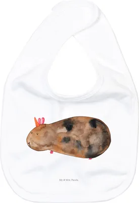 Produktbild von Mr. & Mrs. Panda Babylätzchen Einhorn Meerschweinchen - Weiß - Geschenk, Lätzchen Für Babys, Unicorn, Sabberlätzchen, Spucklätzchen, Einhörner, Meerschwein, Schlabberlatz