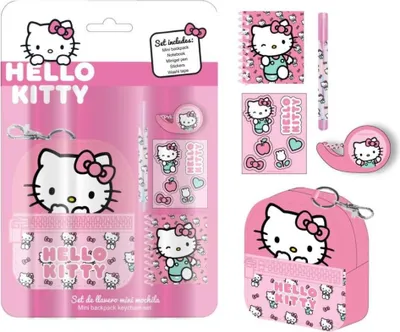 Productafbeelding van CERDÀ - Mini rugzak Hello Kitty met schoolbenodigdheden, officieel product