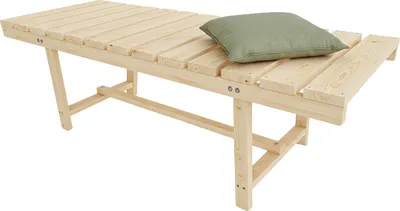 Produktbild von Relaxdays Gartenbank, 2-Sitzer, Terrasse, Balkon, ohne Lehne, Tannenholz, HxBxT: 35 x 110 x 38 cm, Sitzbank, natur