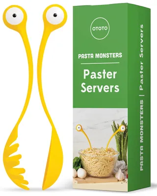 Pasta- und Salatserver-Set, BPA-frei, 30 x 8,6 x 5,7 cm, Gelb