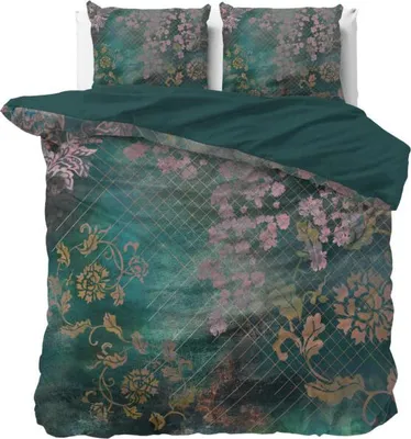 Produktbild von Sleeptime Raddison Flower Grün 240 x 200/220 cm