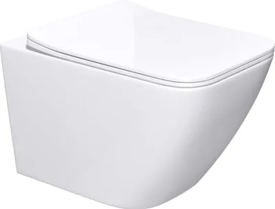 Image de doporro WC suspendu céramique blanc toilette abattant silencieux avec frein de chute Aix308