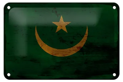 Produktbild von Blechschild Flagge Mauretanien 18x12cm Flag Mauritania Rost Dekoration