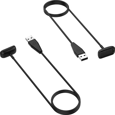 Produktbild von Case2go - Ladegerät geeignet für Fitbit Luxe / Fitbit Charge 5 & 6 - 2er-Pack - 1 Meter - TPE - Schwarz