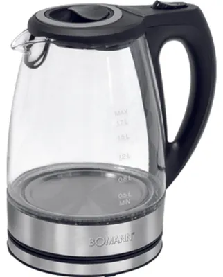 Immagine prodotto di Bollitore elettrico BOMANN da 1,7 litri 2200W in vetro/acciaio inox WKS 6032 G CB
