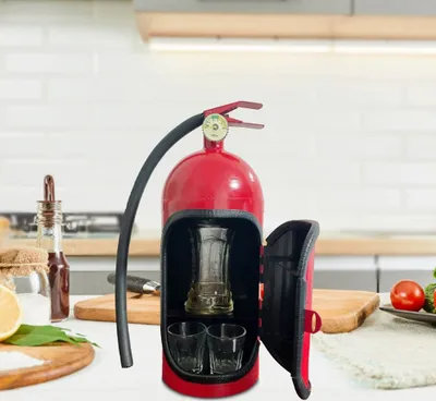 Produktbild von Mini Weinregal "Mini Bar Fire Extinguisher" Weinständer Champagne Organizer Rot
