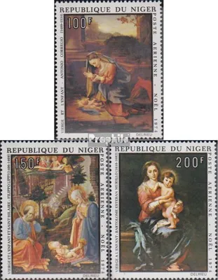 Produktbild von Briefmarken Niger 1974 Mi 449-451 (kompl.Ausg.) postfrisch Weihnachten: Gemälde