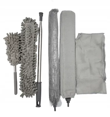 Produktbild von 6-teiliges Teleskop-Reinigungsset 43–244 cm, Staubwedel Mikrofaser, Grau
