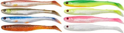 Produktbild von Savage Gear Slender Scoop Shad Smelt-Green Silver-Roach-Motor Oil UV 9 cm 4 g Gummiköder