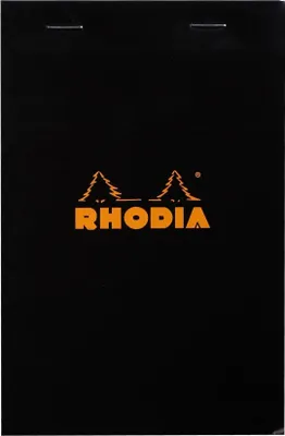 Produktbild von Rhodia 10x Gehefteter Notizblock No.14 11x17cm 80 Bl kariert 80g Schwarz 142009C