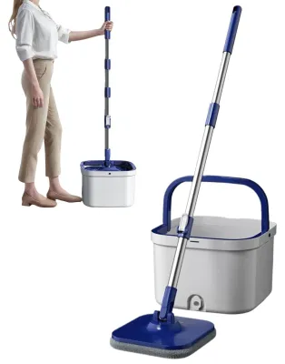 Image de Système de serpillière rotative en microfibre avec seau, pour un nettoyage efficace