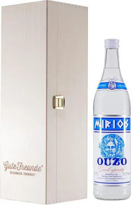 Produktbild von Mirios Ouzo - Grperitif mit Geschenk-Holzkiste