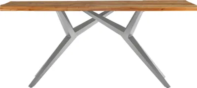 Produktbild von SIT Möbel Esstisch 200 cm | Tischplatte 50 mm Teak natur | Gestell Metall antiksilbern | B 200 x T 100 x H 76 cm | 15522-40 | Serie TABLES & CO