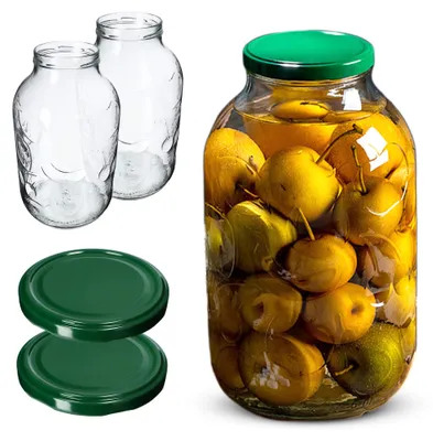 Produktbild von KADAX Weckgläser 5l, Einmachglas zum Einlegen, Einkochgläser für Schraubdeckel, Sturzglas, Marmeladenglas, Vorratsglas, Konservenglas, Rundgläser (Grün, 2 Stück)