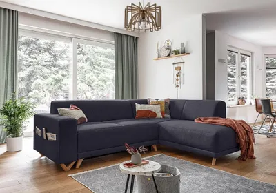 Produktbild von MIUFORM Classy Sophie - Ecksofa mit Bettfunktion und Bettkasten L-FORM RECHTS - 250x192cm - Türkis - Sofa Schlafsofa Couch