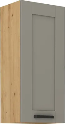 Obrázok produktu pre Vysoká horná skrinka LAILI - šírka 40 cm, svetlo šedá / dub artisan