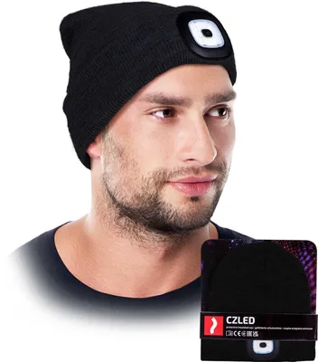 Produktbild von LED-Wintermütze mit austauschbarer Taschenlampe REIS CZLED_B