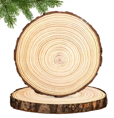 Holzscheiben 2 Stück 30 cm rund natur für DIY und Dekoration