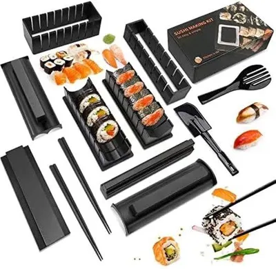 Obrázek produktu pro Sada na přípravu sushi, 12 forem, domácí výroba, kuchyňské potřeby, pro začátečníky