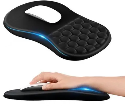Productafbeelding van Muismat met Polssteun en Massagedesign, Ergonomic Mouse Pad, Zwart