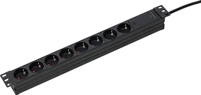 Image de as-Schwabe Bâti de prises 8x RACK 19 pouces 3m réseau multiprise