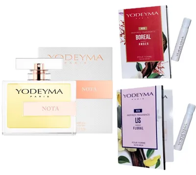 Productafbeelding van Yodeyma Nota eau de parfum voor dames 100 ml + 2 proefmonsters, AI-gegenereerde afbeelding