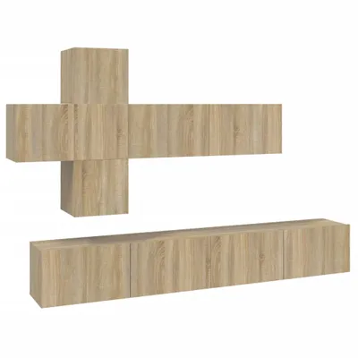 Produktbild von vidaXL 7-tlg. TV-Schrank-Set Sonoma-Eiche Holzwerkstoff