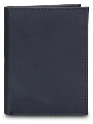 Productafbeelding van Herenvak Portemonnee, echt leer, zwart, slank en compact, 8x10 cm