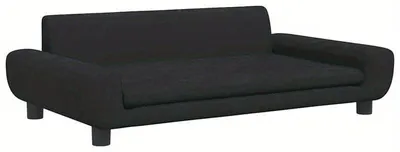 Image de Panier pour chien – Lit de luxe pour chien et coussin pour chien en velours noir, avec rembourrage moelleux