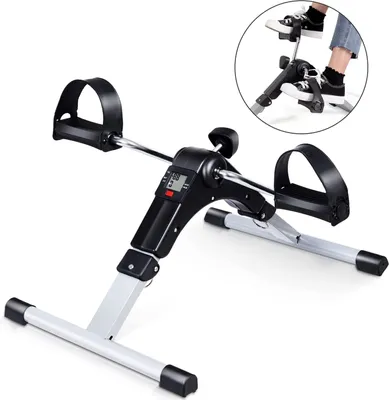Produktbild von GOPLUS Mini Bike Heimtrainer, Klappbarer Pedaltrainer mit Einstellbarem Widerstand & LCD-Anzeige für Senioren, Arm- und Beintrainer für Zuhause & Büro