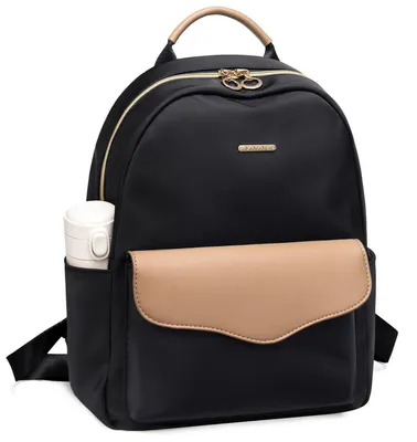 Produktbild von Rucksack Damen Klein Handtasche 2 in 1 Wasserdicht Tagesrucksack Mini Rucksack Leichtgewicht Kunstleder Casual Daypack Schwarz