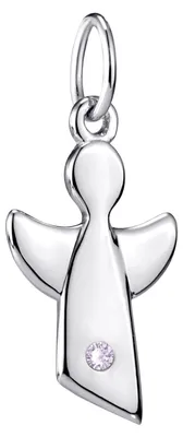 Produktbild von MATERIA Kinder Anhänger Schutzengel Juni Geburtsstein Kinderkette 925 Silber mit Zirkonia KA-459-flieder