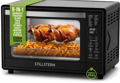 Immagine prodotto di Stillstern Mini Forno Ventilato Digitale 35L – MB35-LED 2G, 1600W, 13 Programmi, LED Touch, Air Fryer & Girarrosto – Pizza Ø28 cm