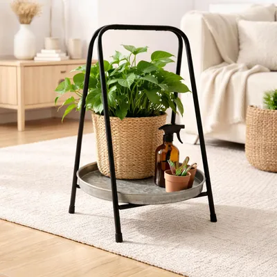 Blumenbank Blumenhocker Blumentreppe Blumenhocker Metall Zink Ø25,5cm H39cm
