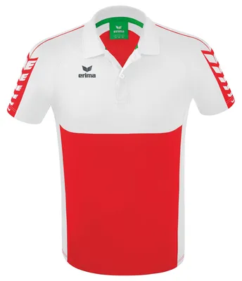 Produktbild von Erima Six Wings Poloshirt Rot/Weiß