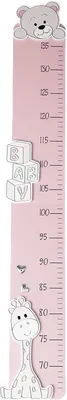 Produktbild von Messlatte kinder, holz, rosa, wanddekoration mit tieren, für kinderzimmer
