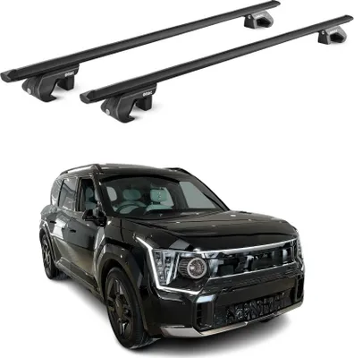 Image de Barres transversales de toit pour Kia EV9 2023-2025 Aluminium Noir 2 Pcs ABE